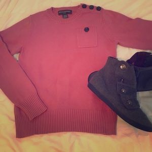 Pink W Navy Buttons - Banana Republic - Sweater